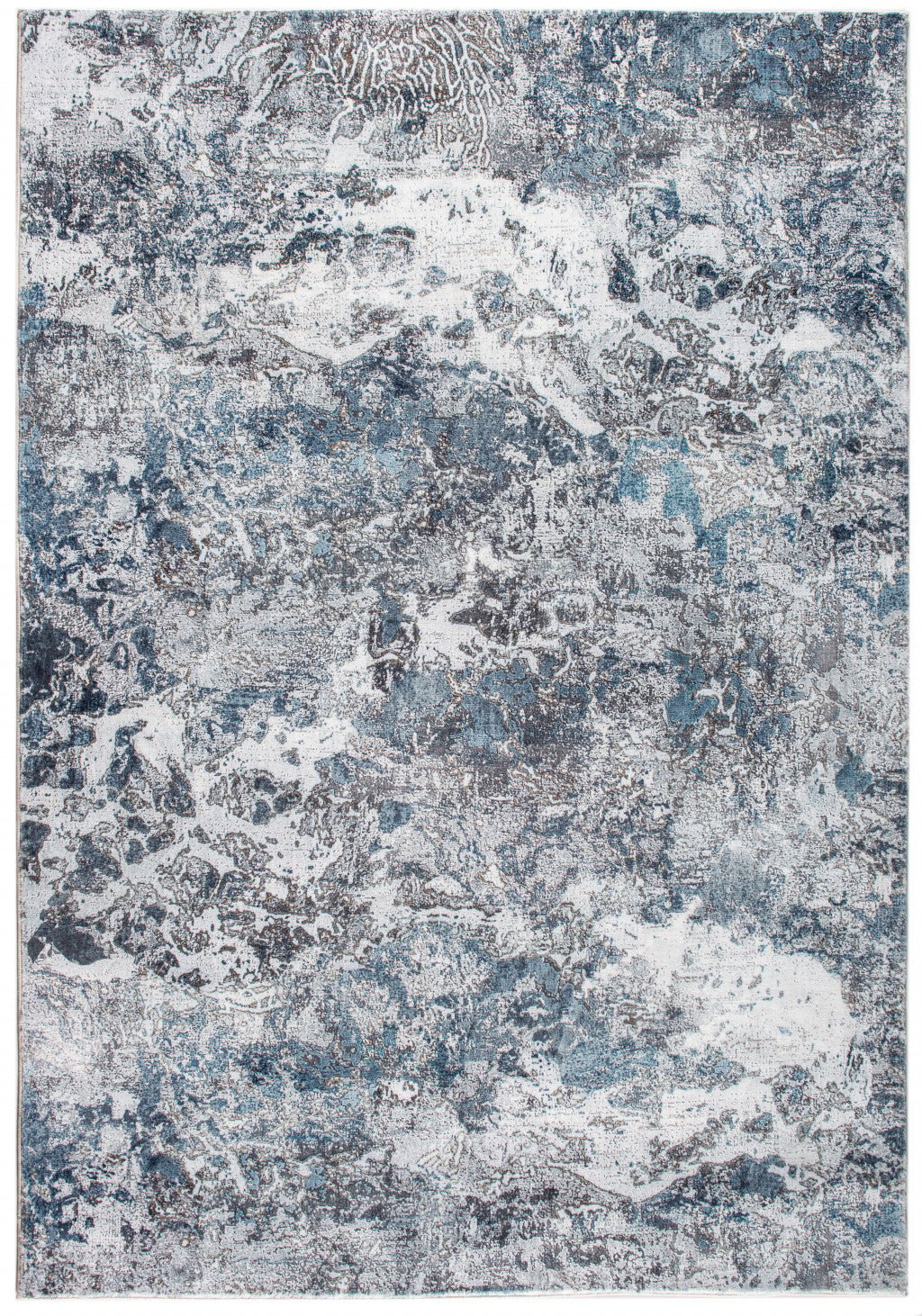 8 x 10 Blue and Gray Abstract Area Rug Image 1