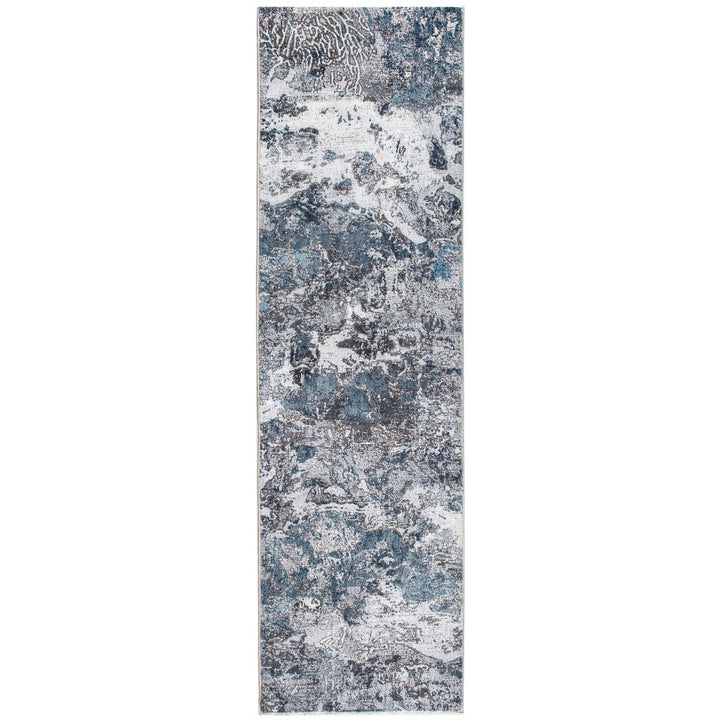 8 x 10 Blue and Gray Abstract Area Rug Image 4