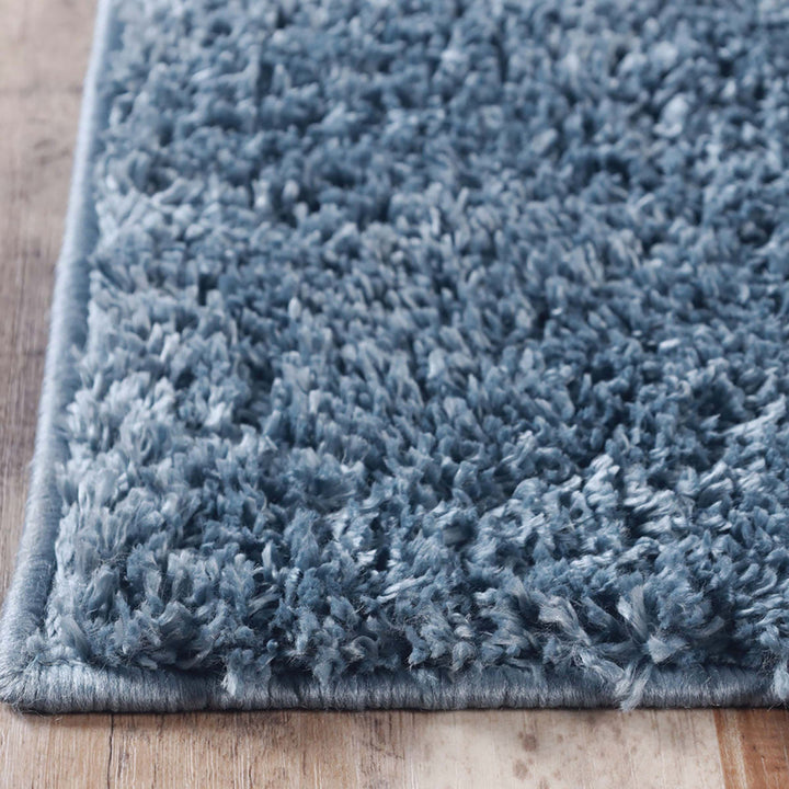 8 X 10 Blue Shag Stain Resistant Area Rug Image 3