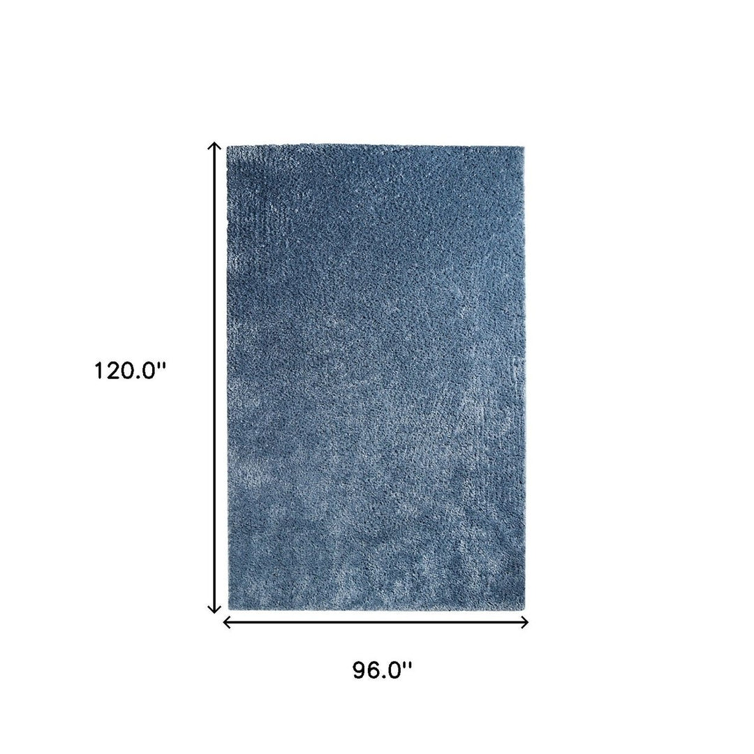 8 X 10 Blue Shag Stain Resistant Area Rug Image 8