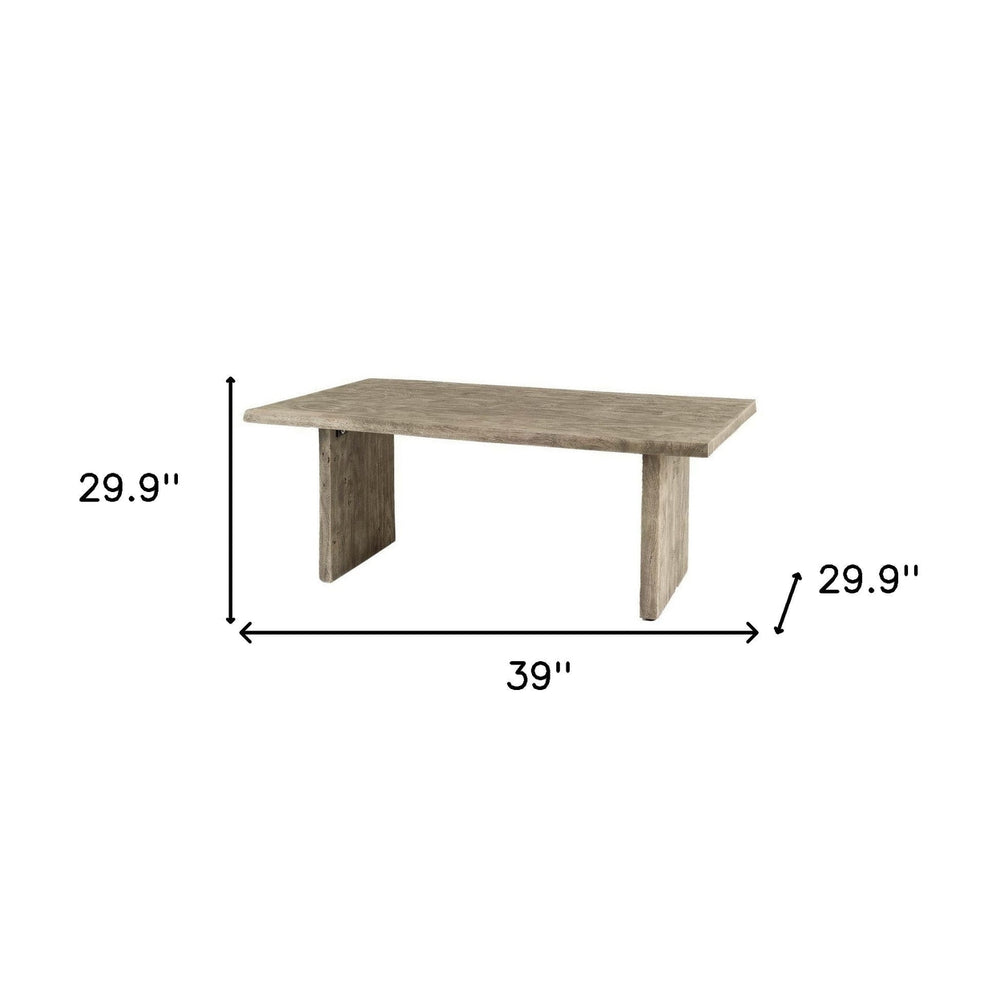 80" Gray Solid Wood Sled Base Dining Image 2