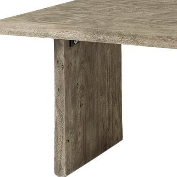 80" Gray Solid Wood Sled Base Dining Image 3