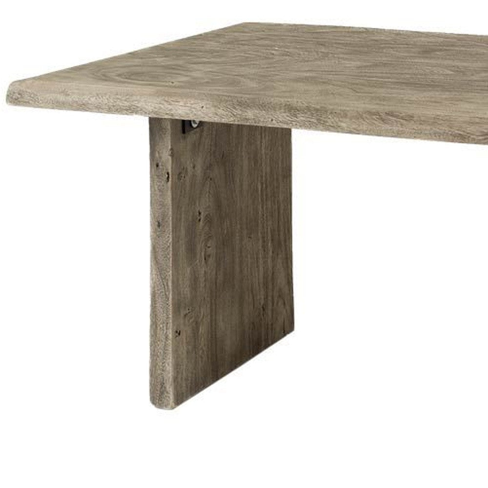 80" Gray Solid Wood Sled Base Dining Image 4