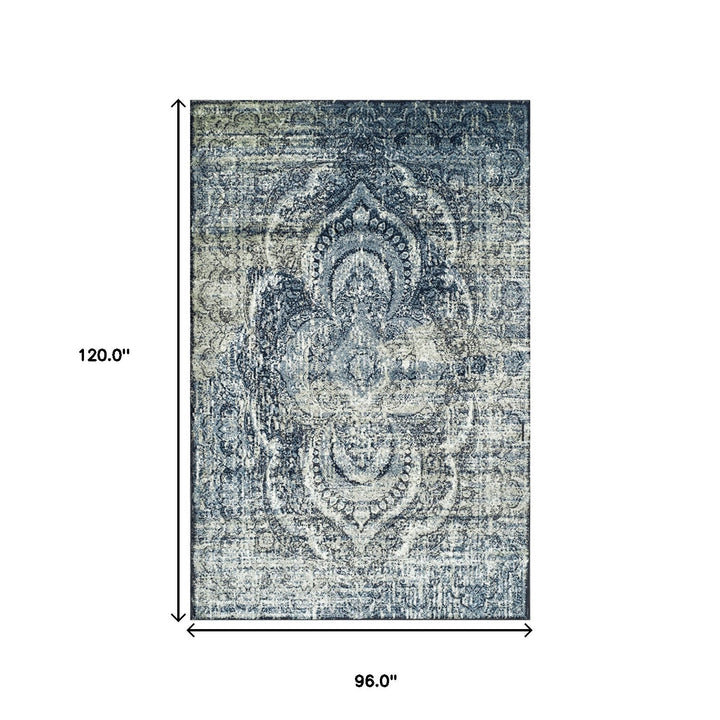 8 X 10 Taupe Abstract Power Loom Distressed Stain Resistant Area Rug Image 6