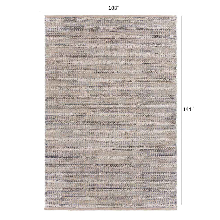 5 x 8 Blue and Cream Braided Jute Area Rug Image 4