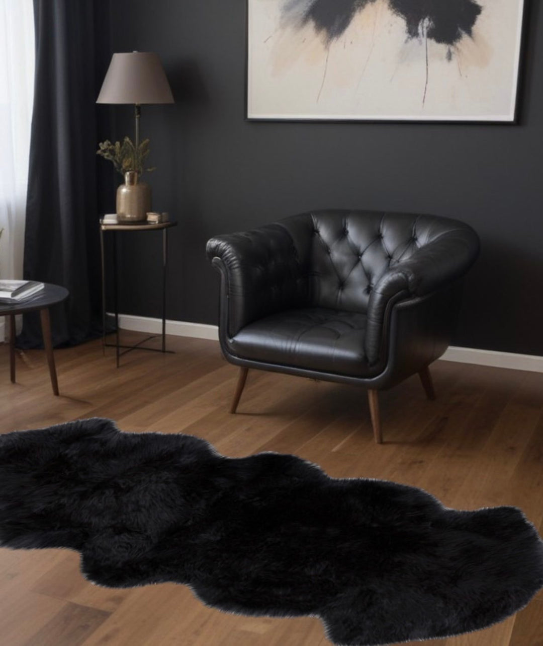 Black Animal Print Area Rug Image 2