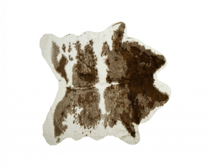 Brown And White Animal Print Area Rug Image 1