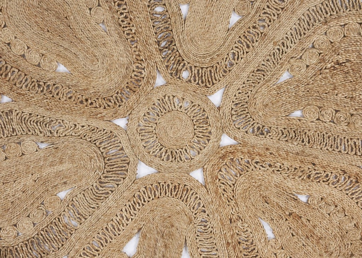 Floral Doily Natural Jute Area Rug Image 5