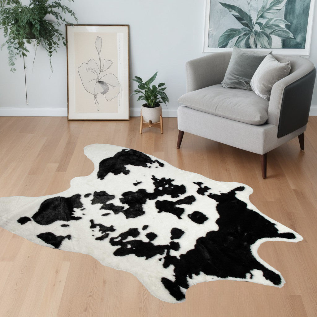 Brown And White Animal Print Area Rug Image 4