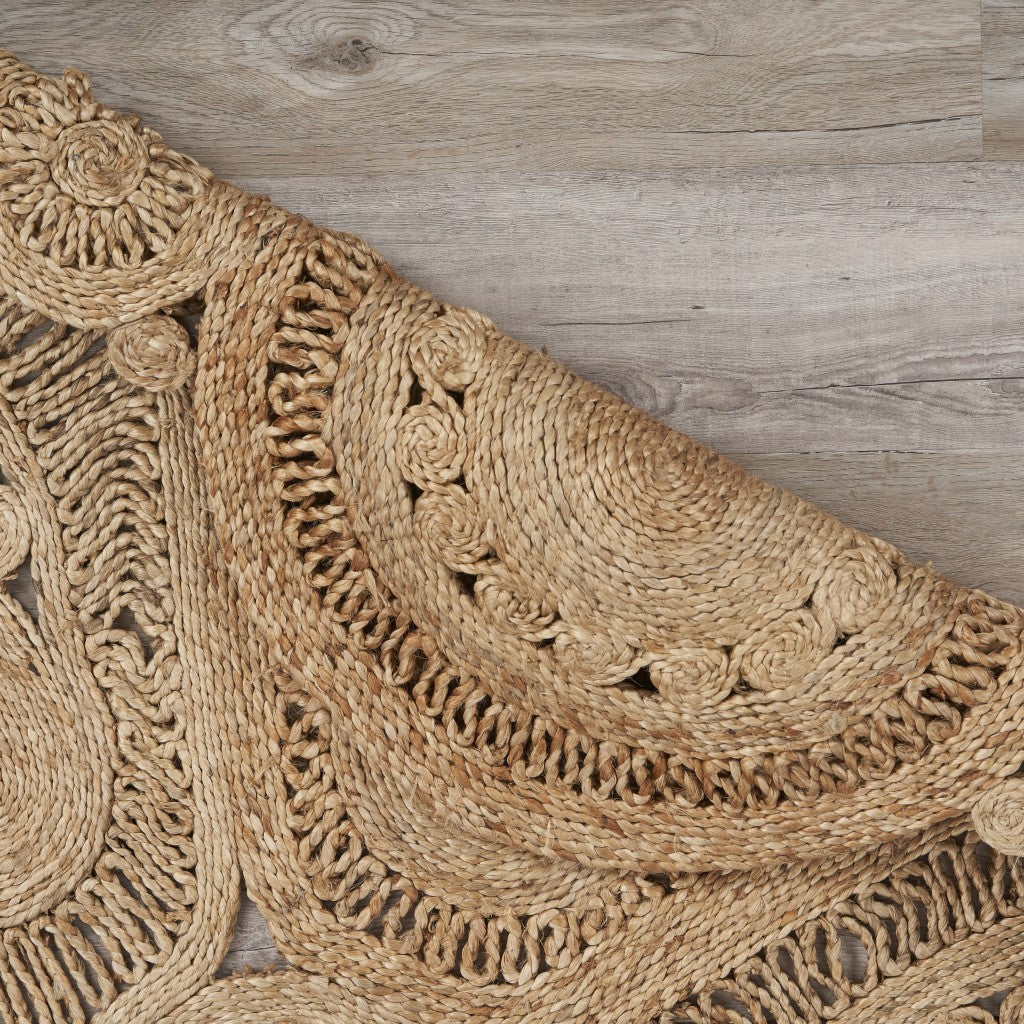 Floral Doily Natural Jute Area Rug Image 7