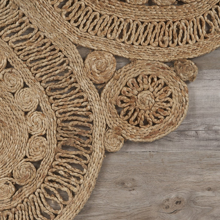 Floral Doily Natural Jute Area Rug Image 9