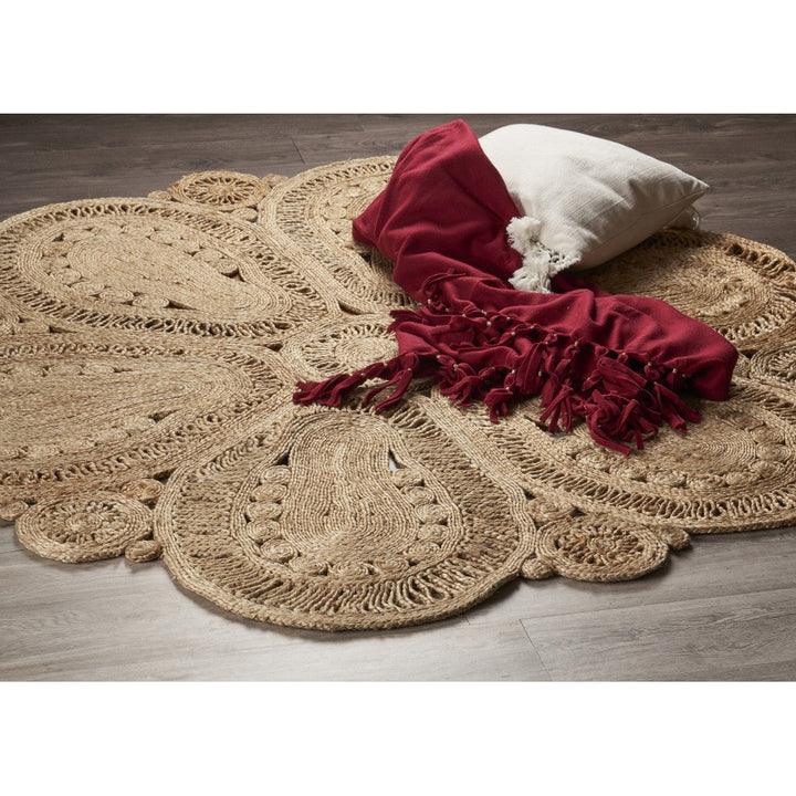 Floral Doily Natural Jute Area Rug Image 10