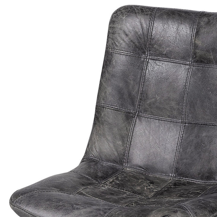 Black Upholstered Leather Dining Side Chair Image 11