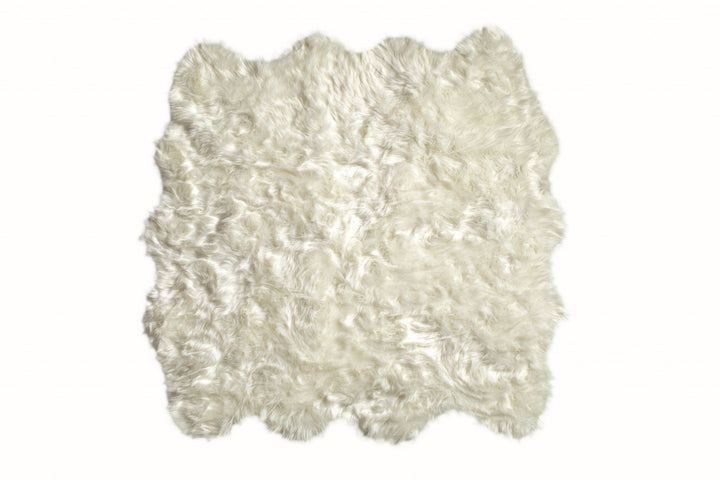 Off White Animal Print Area Rug Image 2