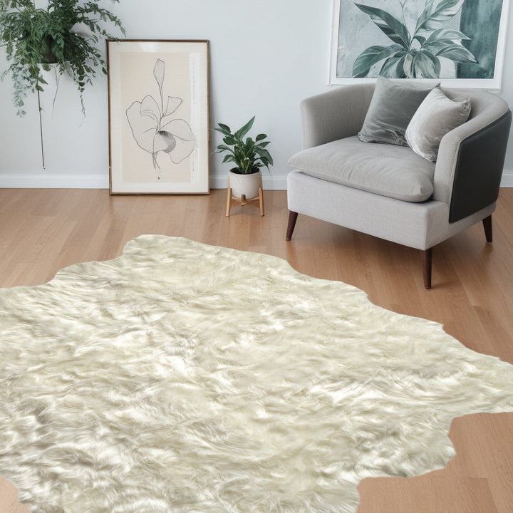 Off White Animal Print Area Rug Image 7