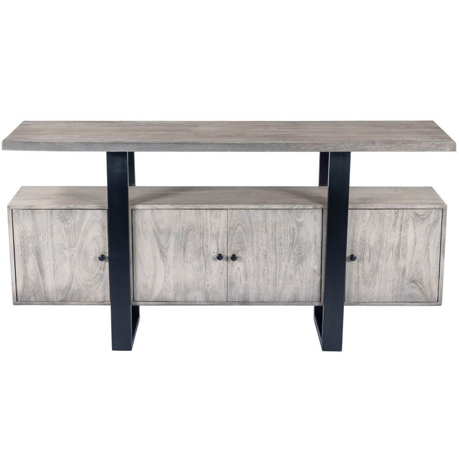 Raitis Gray Wood and Metal Sideboard Image 1