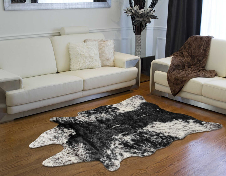 SandP Black White Animal Print Area Rug Image 3