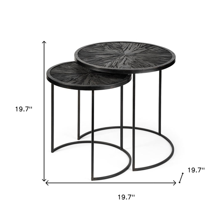 Set of Two 20" Black Round End Table Image 7