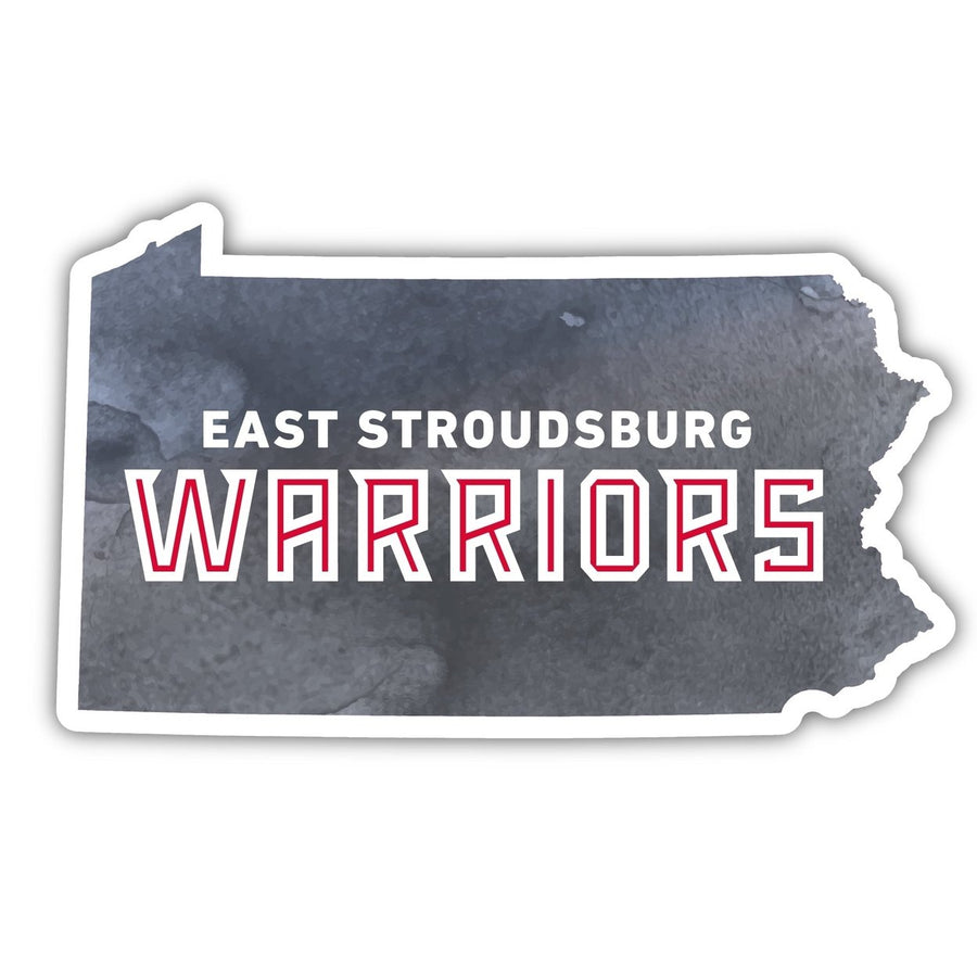 East Stroudsburg University 4-Inch Watercolor State Shaped NCAA Vinyl Decal Sticker for Fans, Students, and Alumni Image 1