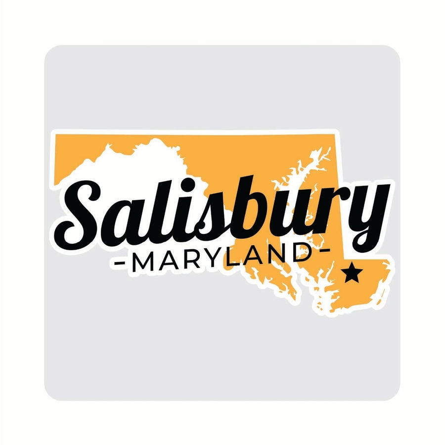 Salisbury Maryland State Shape Design Souvenir 4x4-Inch Coaster Acrylic 4 Pack Image 1