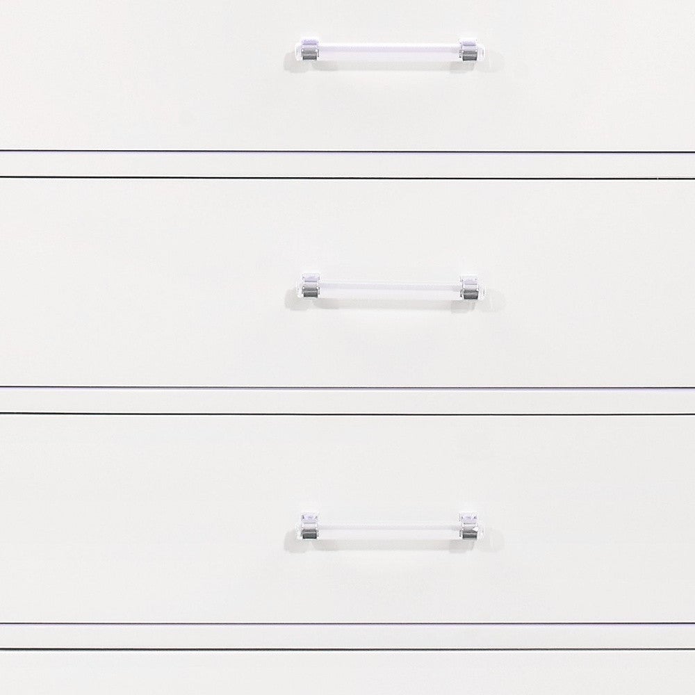 16" White Solid Wood Five Drawer Chest with LED Lighting Image 6