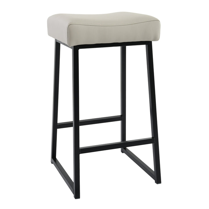 " Gray And Black Backless Bar Height Bar Chair Image 1