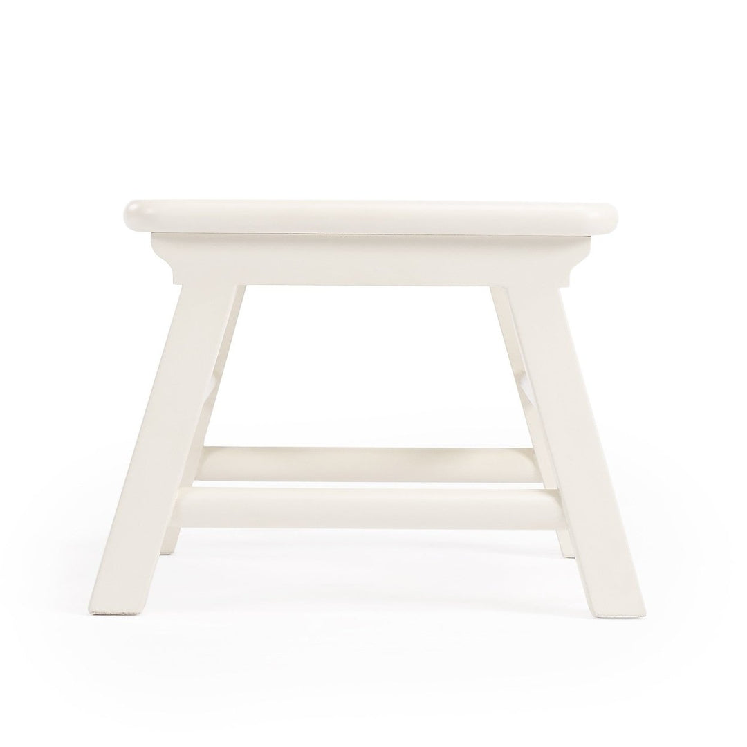 10" White Manufactured Wood Backless Bar Chair Image 7