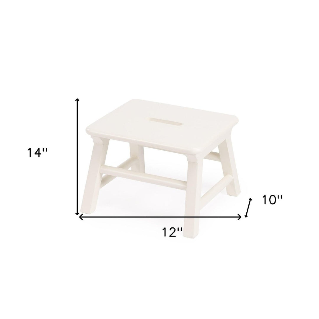 10" White Manufactured Wood Backless Bar Chair Image 10