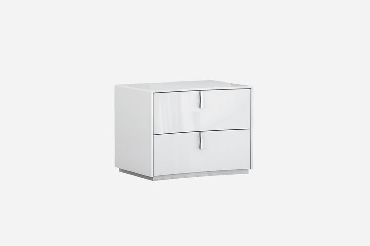 18" White Two Drawers Manufactured Wood Nightstand Image 1