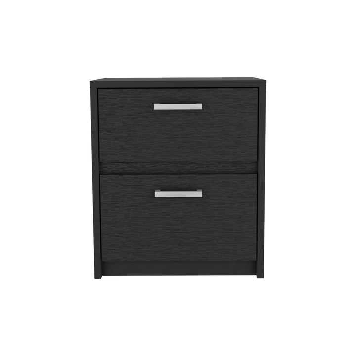 19" Black Two Drawer Nightstand Image 1