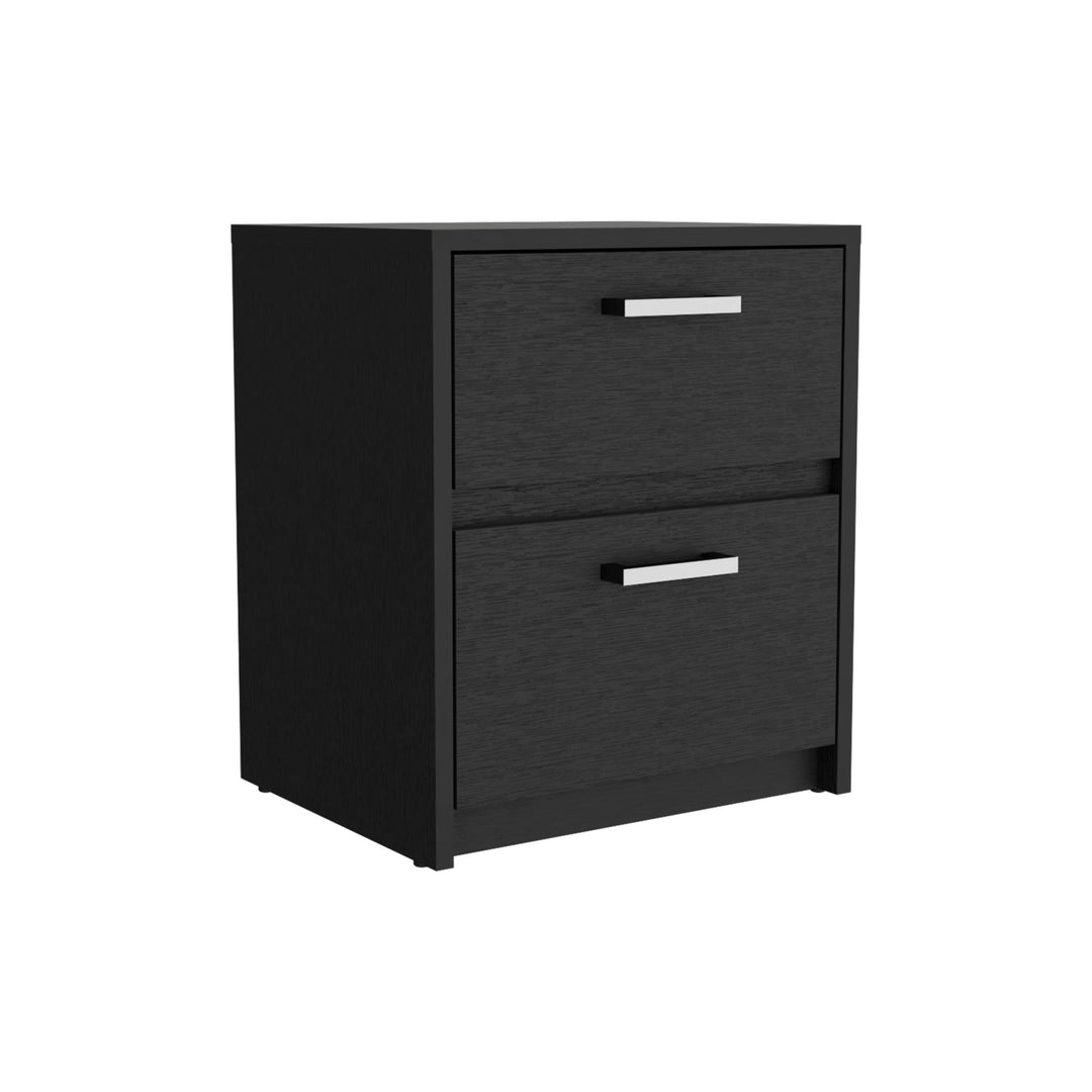 19" Black Two Drawer Nightstand Image 4