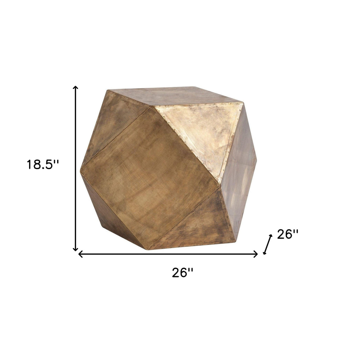 19" Brass Brass Square End Table Image 6