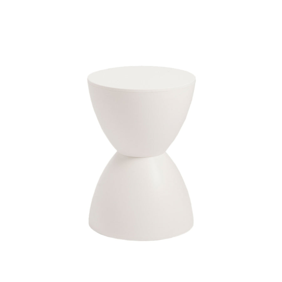 17" White Plastic Backless Bar Chair Image 1