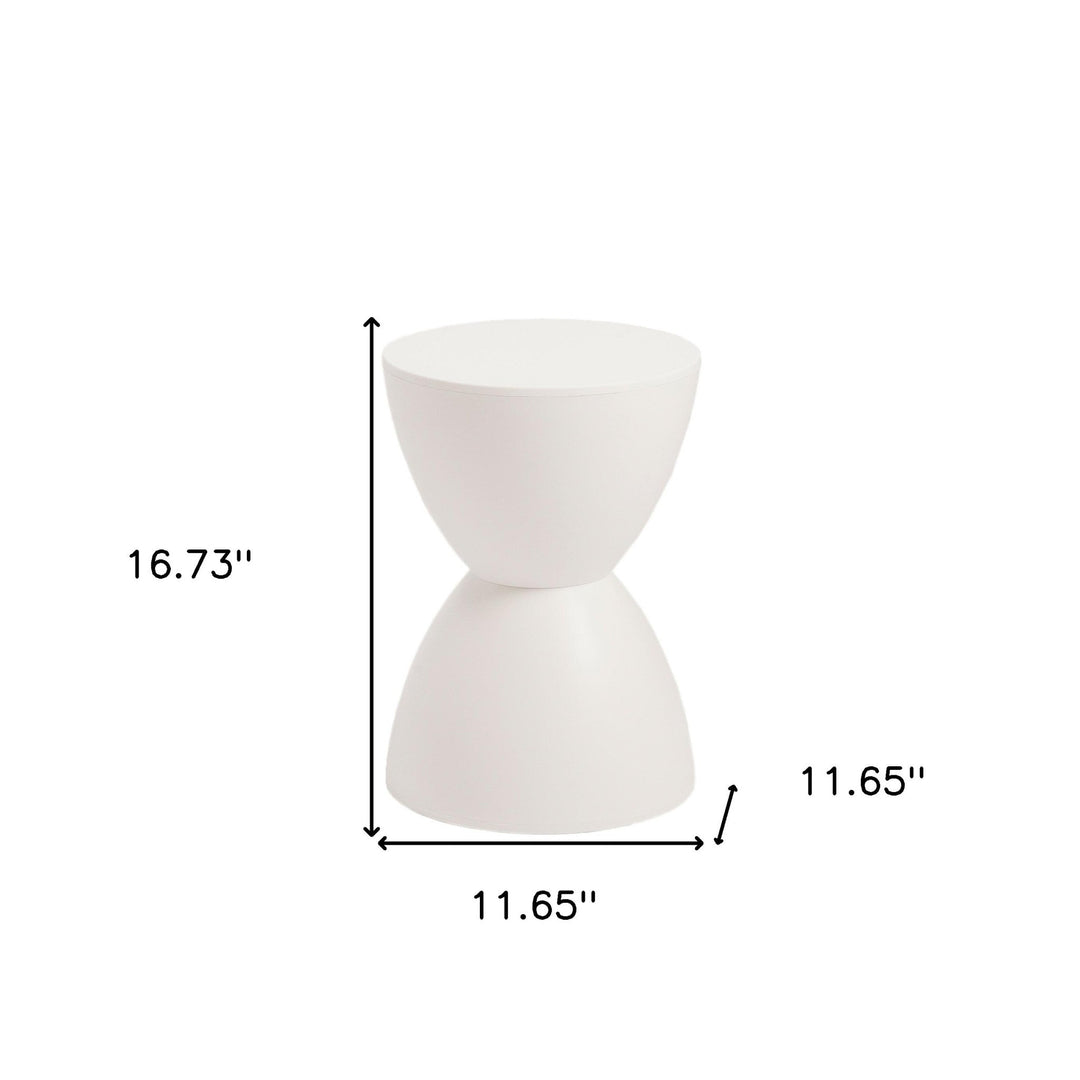 17" White Plastic Backless Bar Chair Image 5