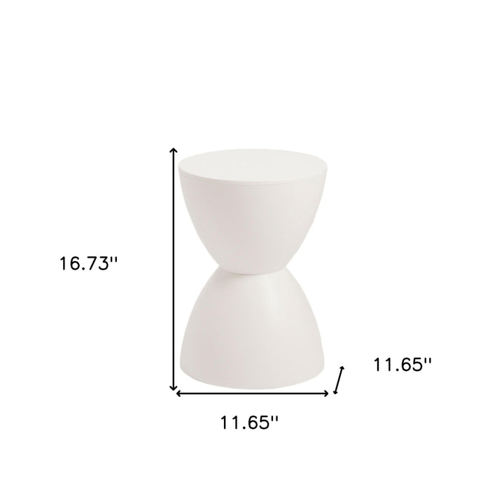 17" White Plastic Backless Bar Chair Image 5