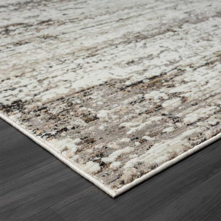 2 X 8 Beige Abstract Distressed Runner Rug Image 9