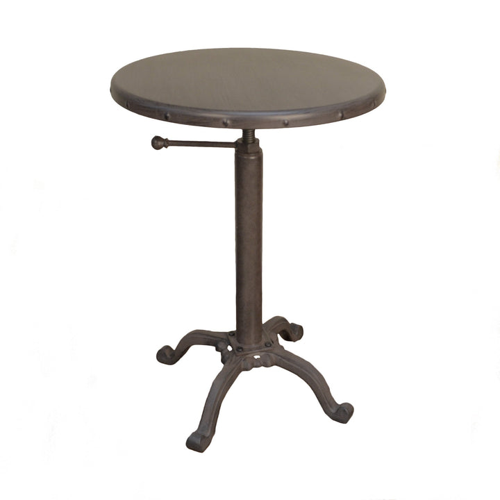 22" Industrial And Inustrial Iron Round End Table Image 1