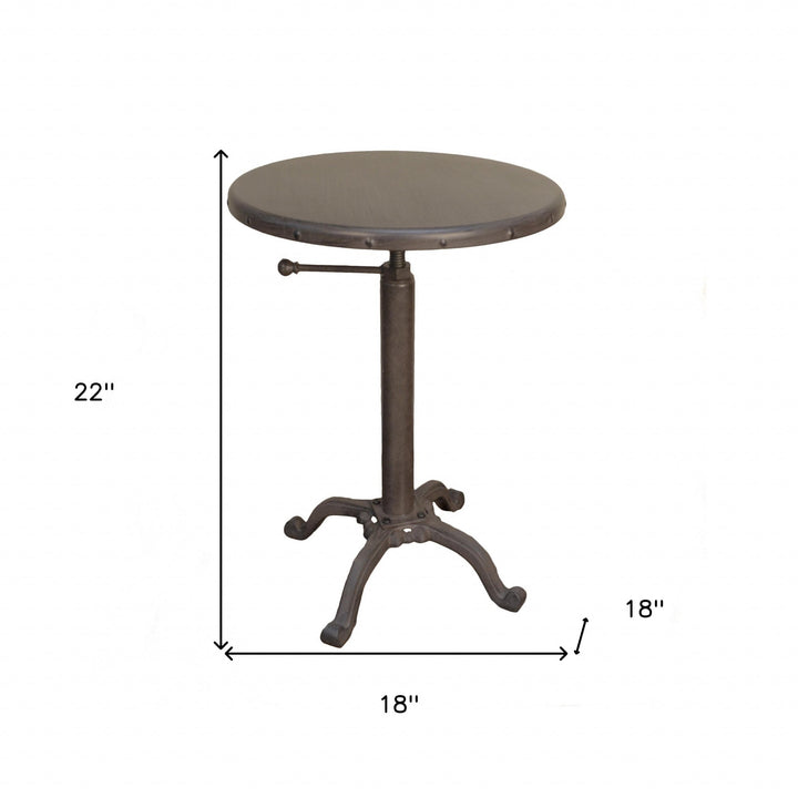 22" Industrial And Inustrial Iron Round End Table Image 2