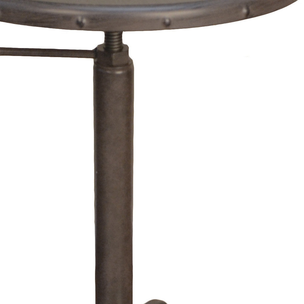 22" Industrial And Inustrial Iron Round End Table Image 3