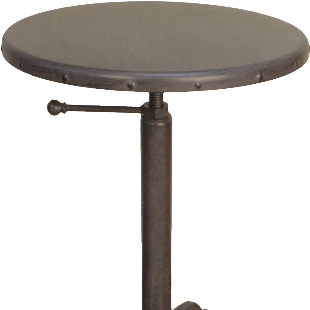 22" Industrial And Inustrial Iron Round End Table Image 4