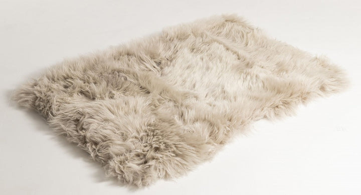 2 x 3 Taupe Sheepskin Area Rug Image 4