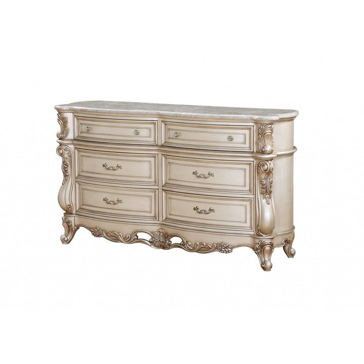 21" Beige Solid Wood Double Dresser Image 1