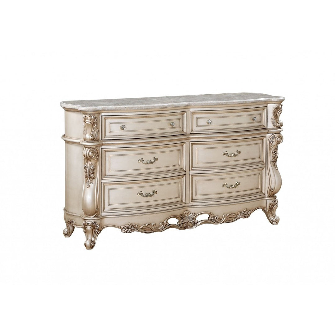 21" Beige Solid Wood Double Dresser Image 4