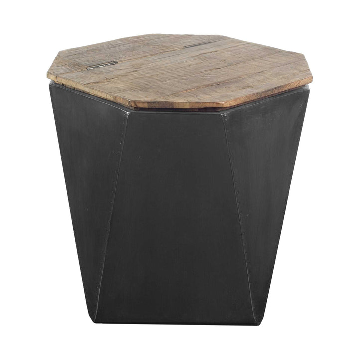 21" Black Solid Wood End Table Image 1