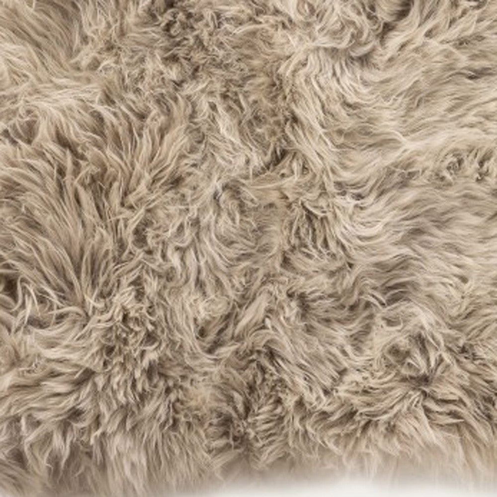 2 x 3 Taupe Sheepskin Area Rug Image 8