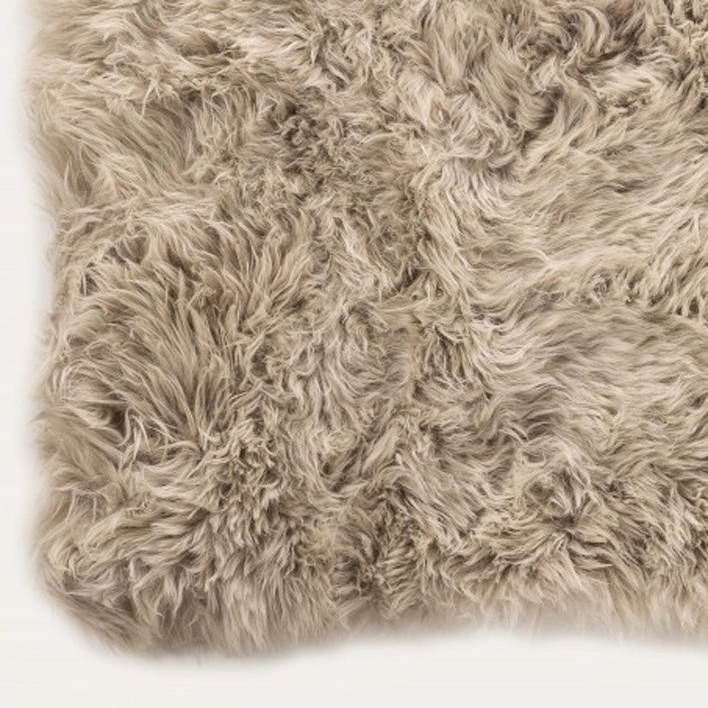 2 x 3 Taupe Sheepskin Area Rug Image 9