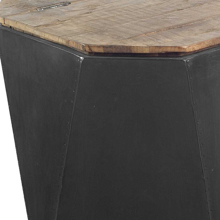 21" Black Solid Wood End Table Image 6