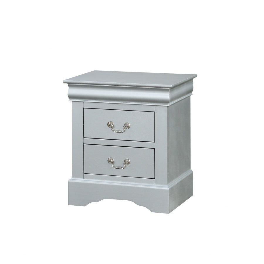 24" Platinum Two Drawers Nightstand Image 1