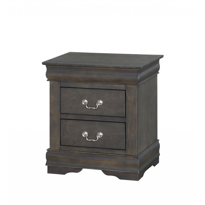 24" Platinum Two Drawers Nightstand Image 6