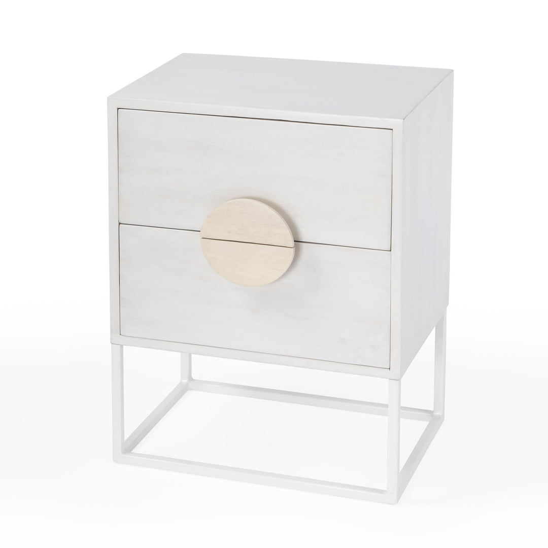 24" Off White Two Drawer Nightstand Image 1